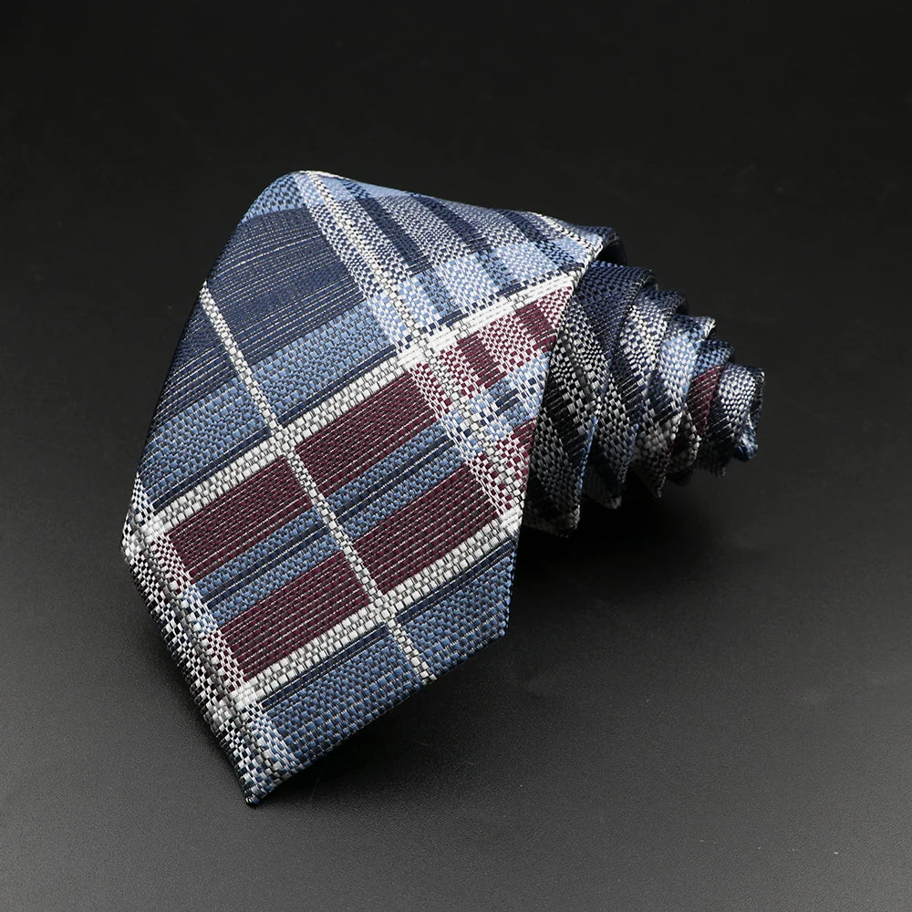 8 cm Tie Gravatas Newest Design Woven 8 cm Silk Necktie Wedding Business Suit Accessories Blue Man Dot Fit Group Party Office