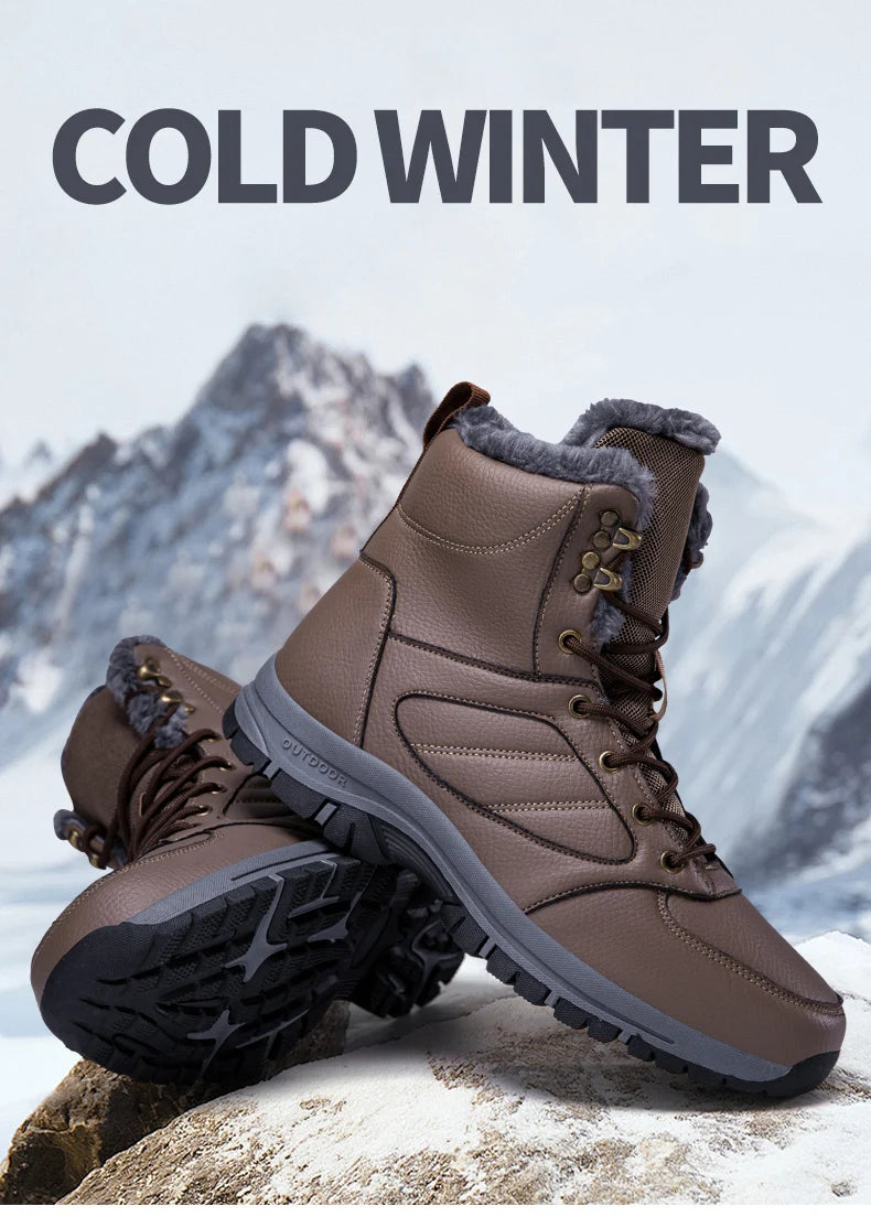 Winter Snow Boots For Man Sneakers Fast Shipping Outdoor Hiking Boots Hight Quality Waterproof PU Climbing Casual Shoe Size39-48