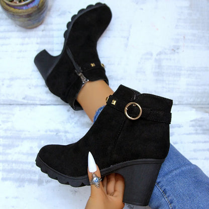 2024 New Spring Winter Women Boots High Quality Lace-up European Ladies Shoes for Women High Heels Women Boots Fast Delivery