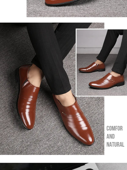 Zapatos Spring Men Leather Shoe Carved Business Formal Dress British Style Large Size Men Shoe Hollowed Out Perforated Men Shoes