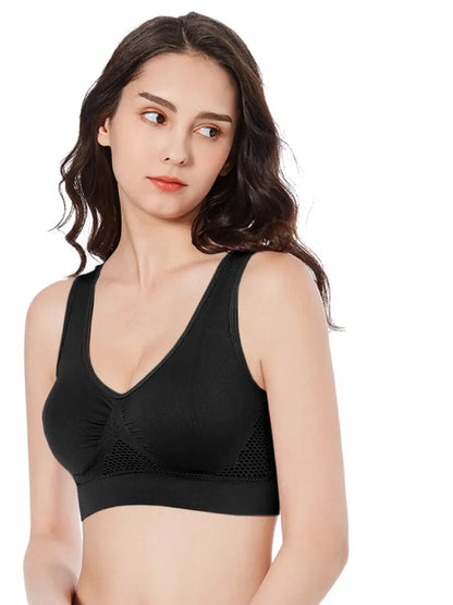 Seamless Mesh Women Sports Bras Fitness Gym Running Underwear Shockproof Bra Wireless 6XL Plus Size Crop Top Breathable Yoga Bra