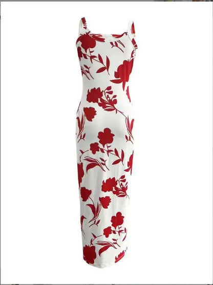 CM.YAYA Summer Women Sleeveless Strap O-neck Sexy 2024 Summer Long Evening Dress Knit Ribbon Night Club Party Maxi Dresses