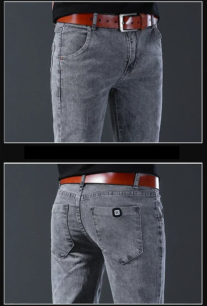 2024 New Men Spring and Autumn Korean Version Comfort Men Stretch Youth Slim Fashion  Skinny Jeans Pants Designer Clothes