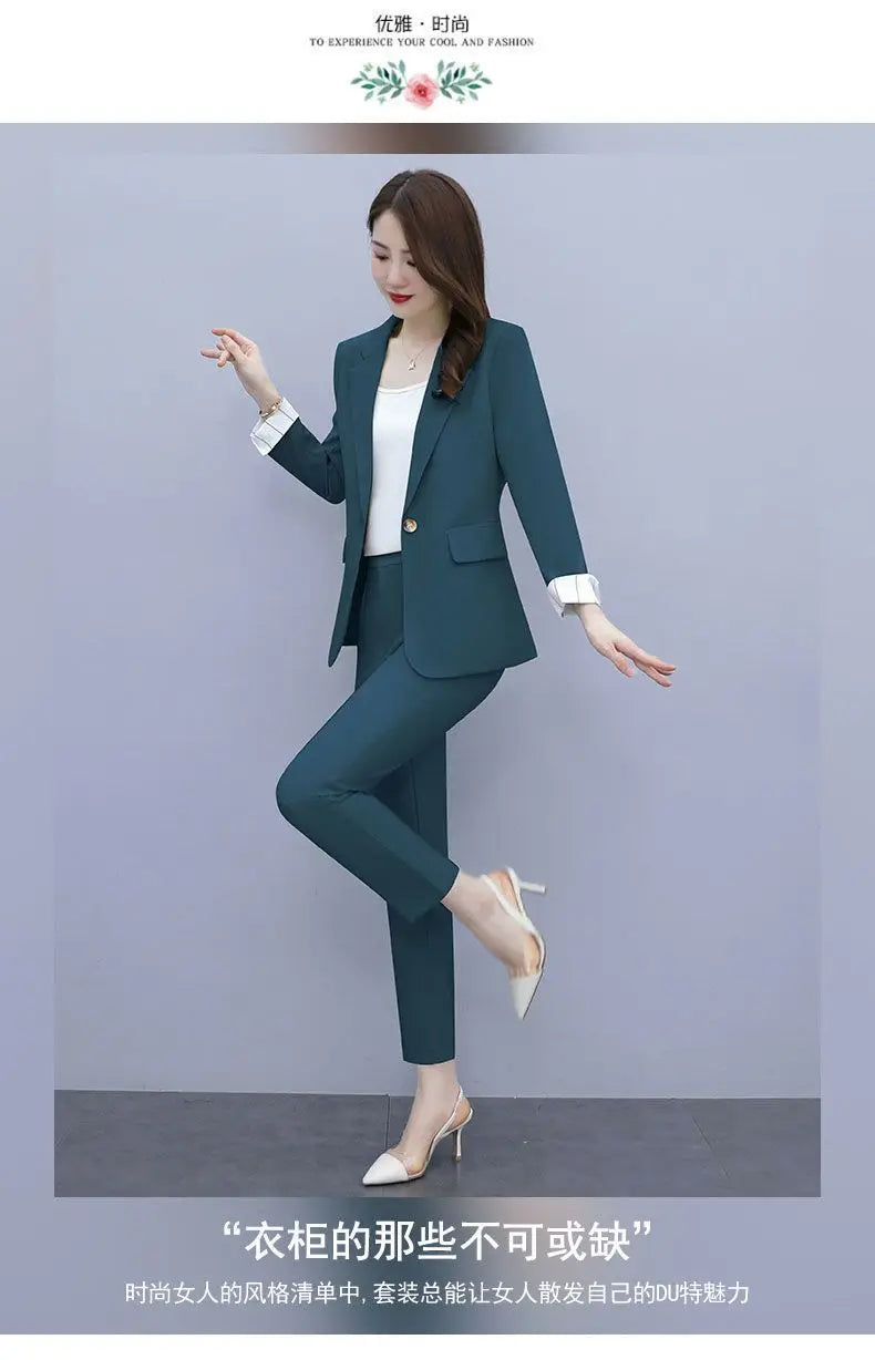 Women's 2025 Spring New Casual Blazers Jacket Matching Set Korean Elegant Chic Professional Suit Coat+Vest+Pants Three Piece