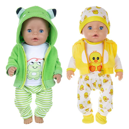 2023 New Cute frog Suits Fit For 43cm Baby Doll 17 Inch Reborn Baby Doll Clothes