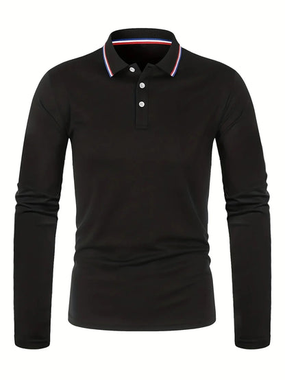 Men's Spring and Autumn Casual Breathable Comfortable Polo Shirt Hot Selling Fashion Men's Business Long Sleeve T-Shirt