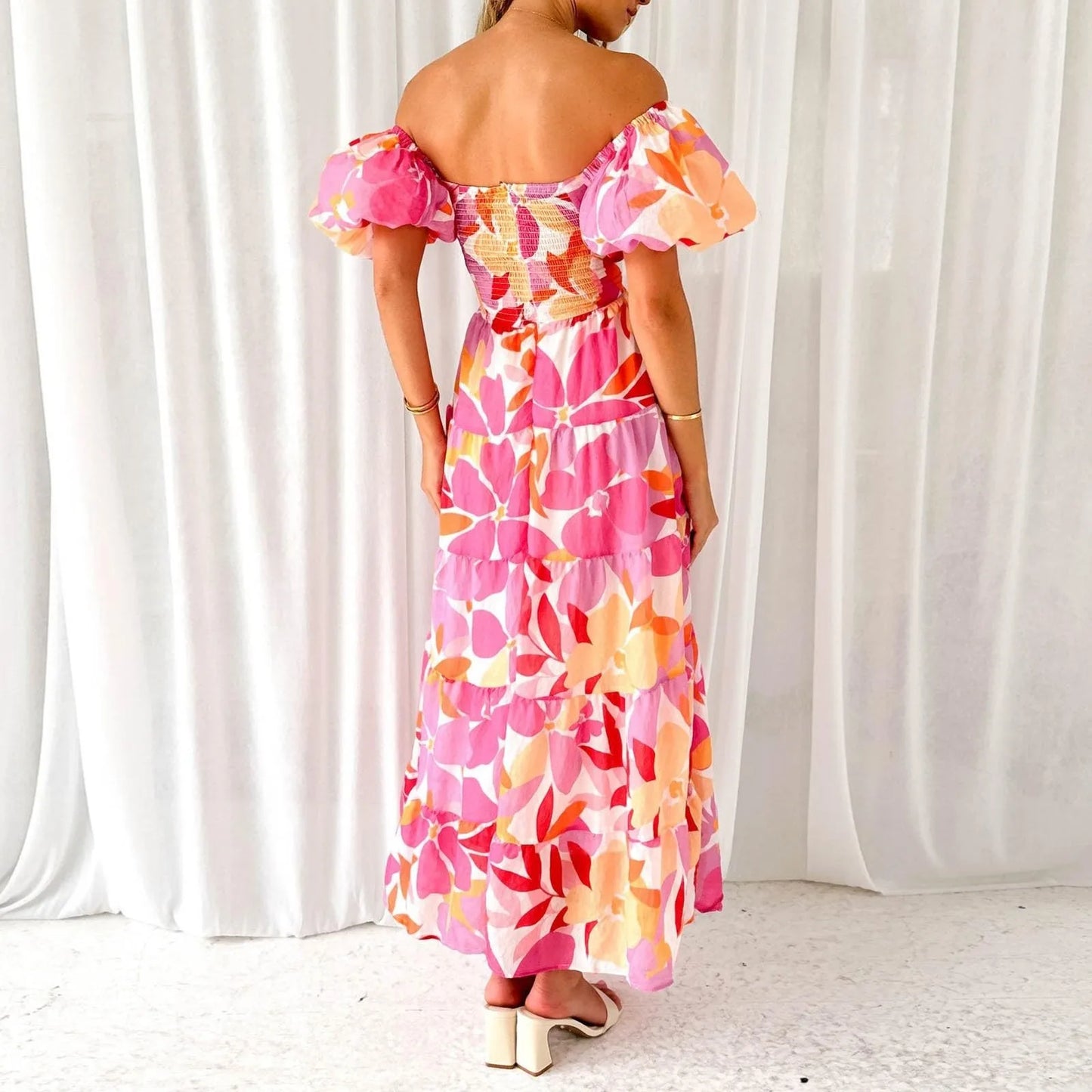 Vestidos Para Mujer Spring Formal Dresses For Women V-Neck Floral Long Dress Casual Summer Dresses For Women Floral Formal Dress