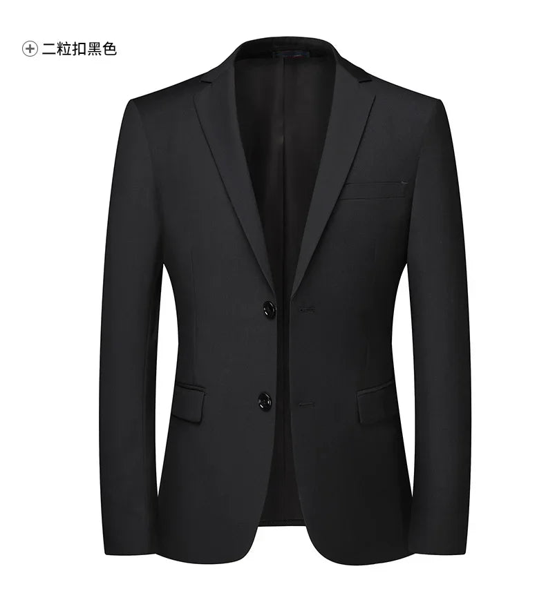 Blazer New Men's Fashion Business Solid Color British Style Professional Work Groom Wedding Dress Best Man Blazer Jacket