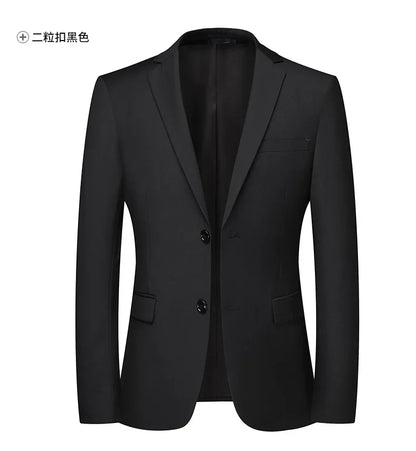 Blazer New Men's Fashion Business Solid Color British Style Professional Work Groom Wedding Dress Best Man Blazer Jacket