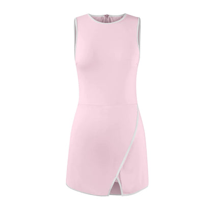 Women's Tennis Dress Summer Workout Dress Athletic Sleeveless Active Dresses Built In Shorts Fashion tight fitting Sports Skirt
