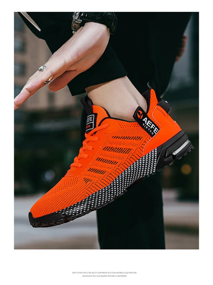 High Quality Men's Running Shoes Summer Sports Marathon Shoes Men Gym Sneakers Orange Trendy Sneakers Men zapatillas de hombre