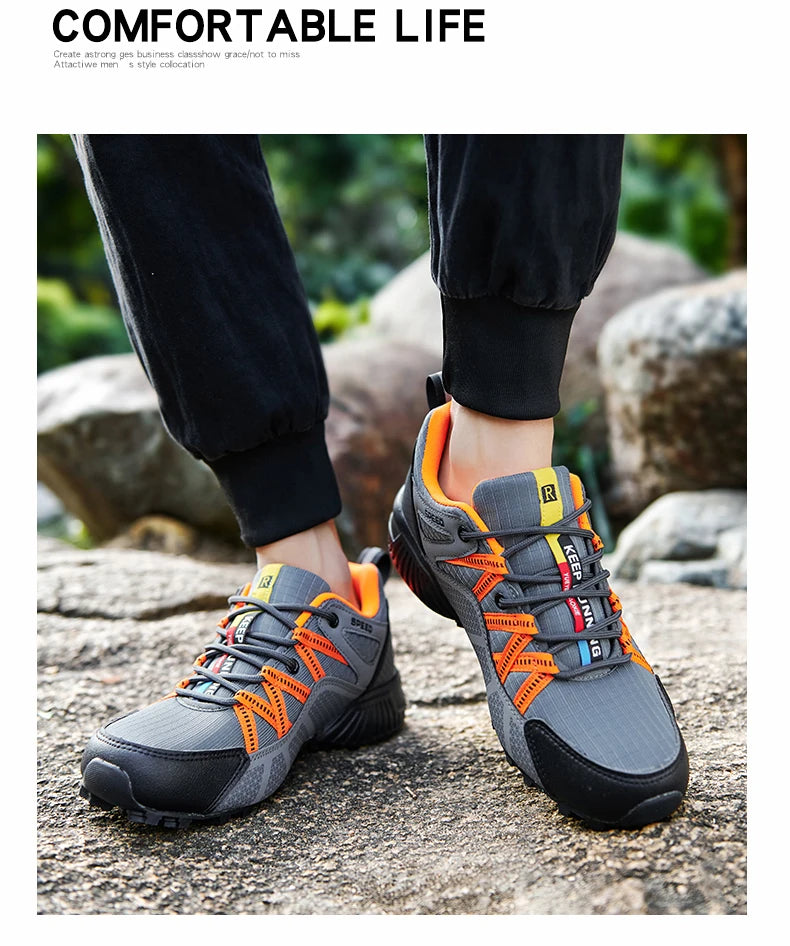 Men Women Hiking Shoes Waterproof Outdoor Trainers Lace-up Climbing Trekking Sneakers Mountain Walking Hunting Tactical Sneakers