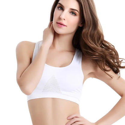 Women’s Breathable Shockproof Sports Bra | Sweat-Absorbent, Padded, Double Layer | Seamless Gym & Yoga Fit