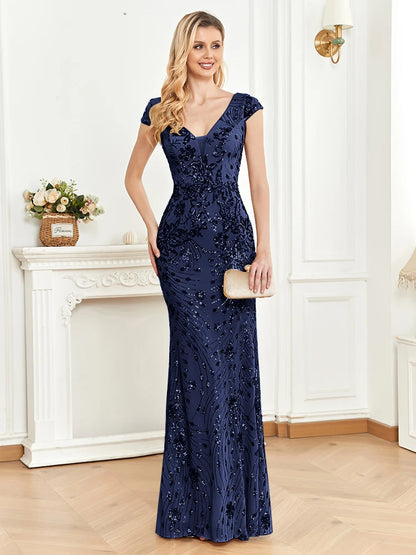 Lucyinlove Elegant Champagne Evening Dress For Women Long 2025 Luxury Mermaid Formal Sequins Prom Wedding Party Cocktail Dresses