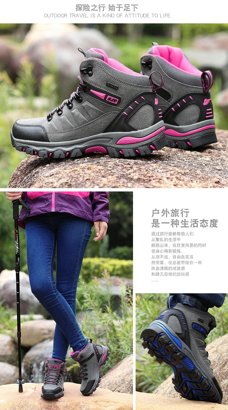 Men's Boots Men Hiking Boots Outdoor Work Shoes Anti Puncture Safety boots man Anti Slip Sneakers Couples Ankle boots for women