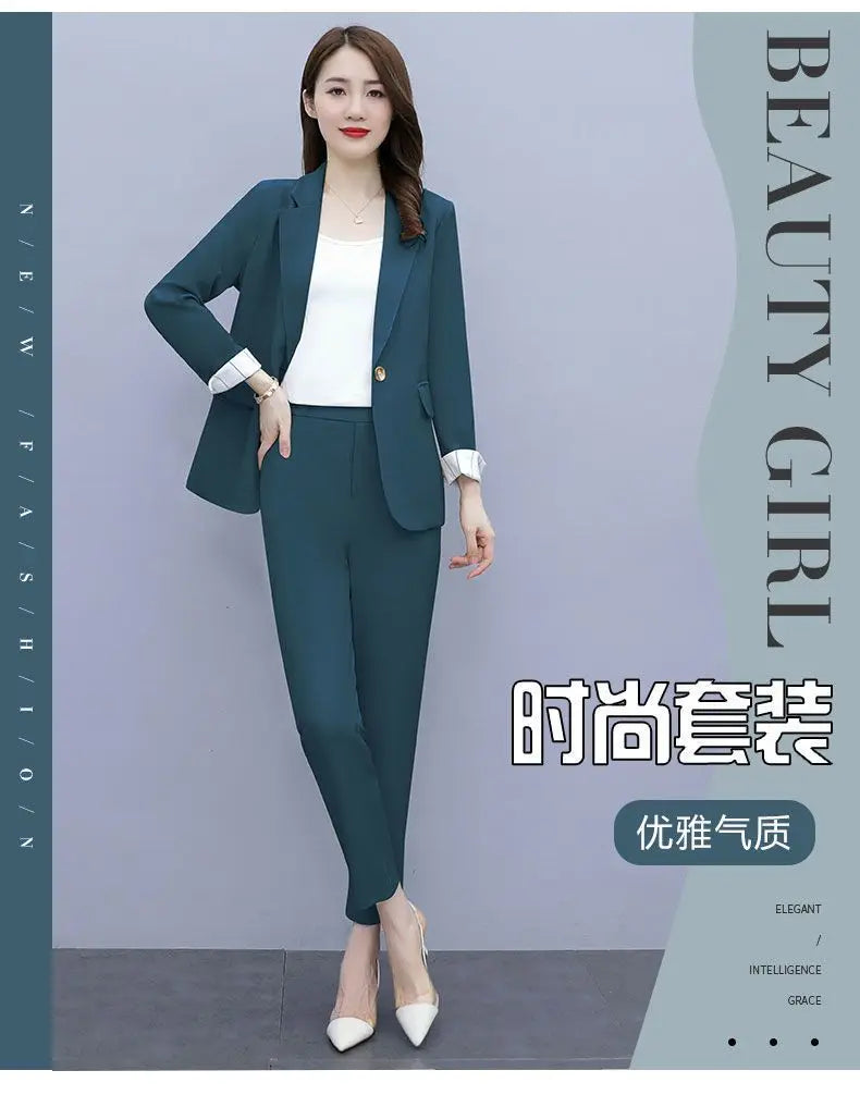 Women's 2025 Spring New Casual Blazers Jacket Matching Set Korean Elegant Chic Professional Suit Coat+Vest+Pants Three Piece