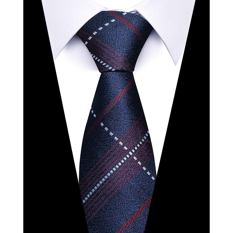 Tie For Men Necktie Fashion Brand Factory Sale 7.5 cm Gravatas Sliver Man's Plaid Shirt Accessories St. Valentine's Day