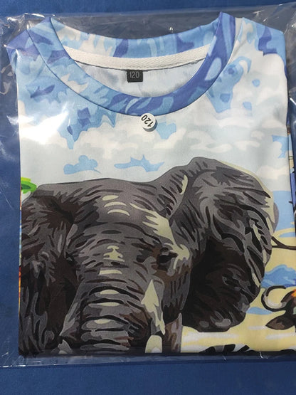 2024 Child Boys Girls Dinosaur T-shirts Summer Short Sleeve Boy Clothes Causal T Shirt Tops Tee Children's clothing 3-14 year