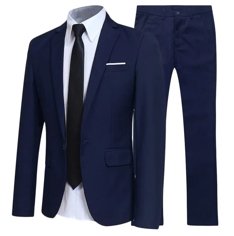 Men Suits For Business Wedding Elegant Blazers 2 Pieces 3 Sets Formal Full Ternos Marriage Clothes Pants Jackets Luxury Costume