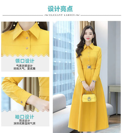 Spring Autumn Women New dignified and atmospheric Dress Mom's Skirt 2025 Top selling High end Elegance Long sleeved Bottom Skirt