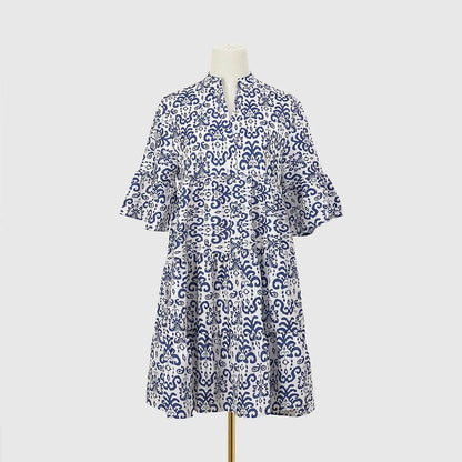 Women's Spring Summer Printed Dress Long Sleeve Flared Mid-Length Official Store Exclusive New Arrivals