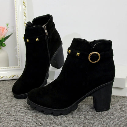 2024 New Spring Winter Women Boots High Quality Lace-up European Ladies Shoes for Women High Heels Women Boots Fast Delivery