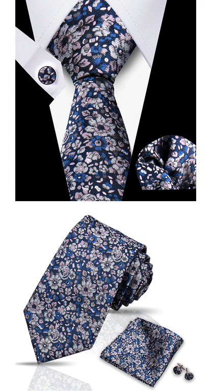 Tie For Men Classic Plaid Handkerchiefs Red Necktie Cufflinks For Men Blouse Business Wedding Accessories Women Collar Man Gift