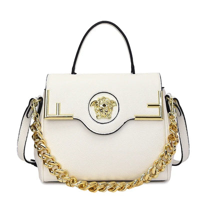 Premium Retro Messenger Bag Women - Textured Leather Shopper with Custom Paris Letter Logo & Versatile Crossbody Strap Design