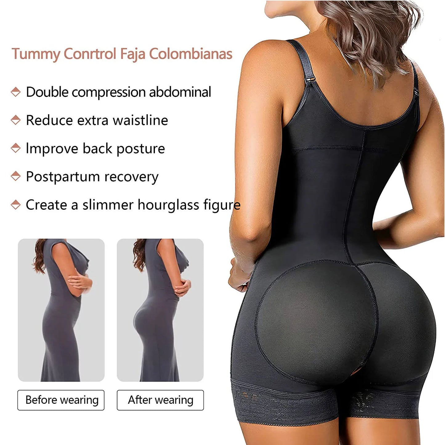 New Fajas Colombiana Girdle Women Shapewear Bodysuits Reducing Waist Trainer Body Shaper Tummy Control Butt Lifter Thigh Slimmer