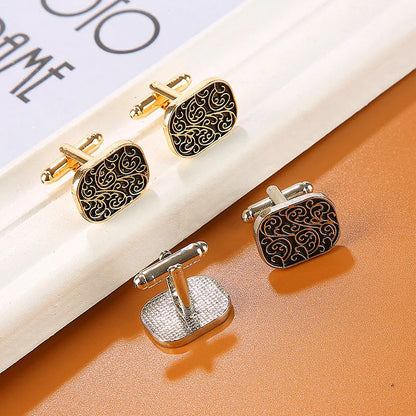 Personality Men's Shirt Cufflinks Luxury Quality Wedding Jewelry Gifts for Guests Retro Pattern French Cuff Nails Sleeve Button