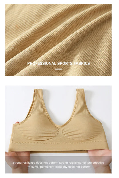 Women Sexy Bra Plus Size Seamless Breathable Brassiere Wire Free Bralette Underwear Comfortable Active Padded Brassiere Crop Top