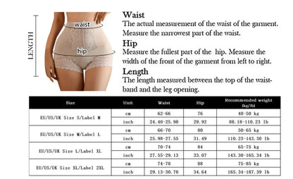 Women High Waist Control Panties Seamless Shapewear Briefs With Lace Slimming Shorts Flat Belly Shaping Postpartum Underwear