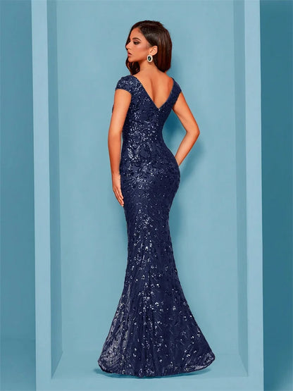Lucyinlove Elegant Champagne Evening Dress For Women Long 2025 Luxury Mermaid Formal Sequins Prom Wedding Party Cocktail Dresses