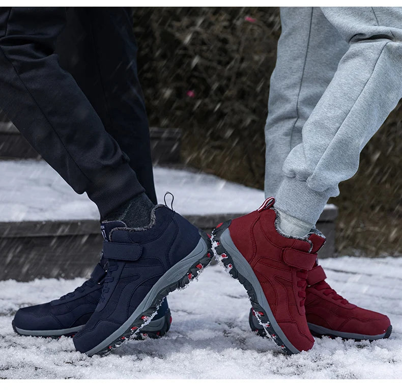 Warm Men Women Winter Boots With Fur Size 35-45 Snow Boots For Unisex Fashion Outdoor Sneakers Women Men Ankle Boots