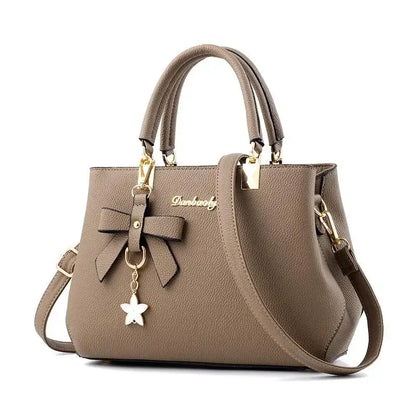 Elegant Women Messenger Bags With Flower Pendant Office Ladies Totes Pure Handbag For Female Crossbody Shoulder Bags