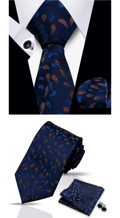 Tie For Men Classic Plaid Handkerchiefs Red Necktie Cufflinks For Men Blouse Business Wedding Accessories Women Collar Man Gift