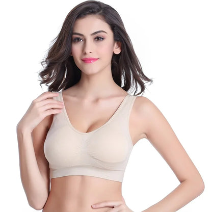 Women Sports Bra Without pad Sleep Brassiere Underwear sleep yoga sports bra vest Plus Size Top no sponge insert pad Bralette