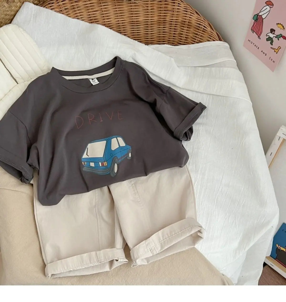 Cotton Half Sleeve T-shirt Boys Child 2025 Summer Baby Unisex Costume Sports Casual Tees Girls Cartoon Car Trendy Pullover Shirt