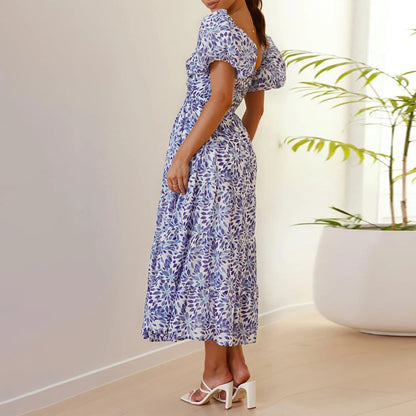 Vestidos Para Mujer Spring Formal Dresses For Women V-Neck Floral Long Dress Casual Summer Dresses For Women Floral Formal Dress