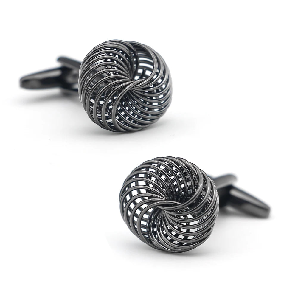iGame Fashion Knot Cuff Links Quality Brass Material Woven Ball Design Cufflinks For Wedding  Men