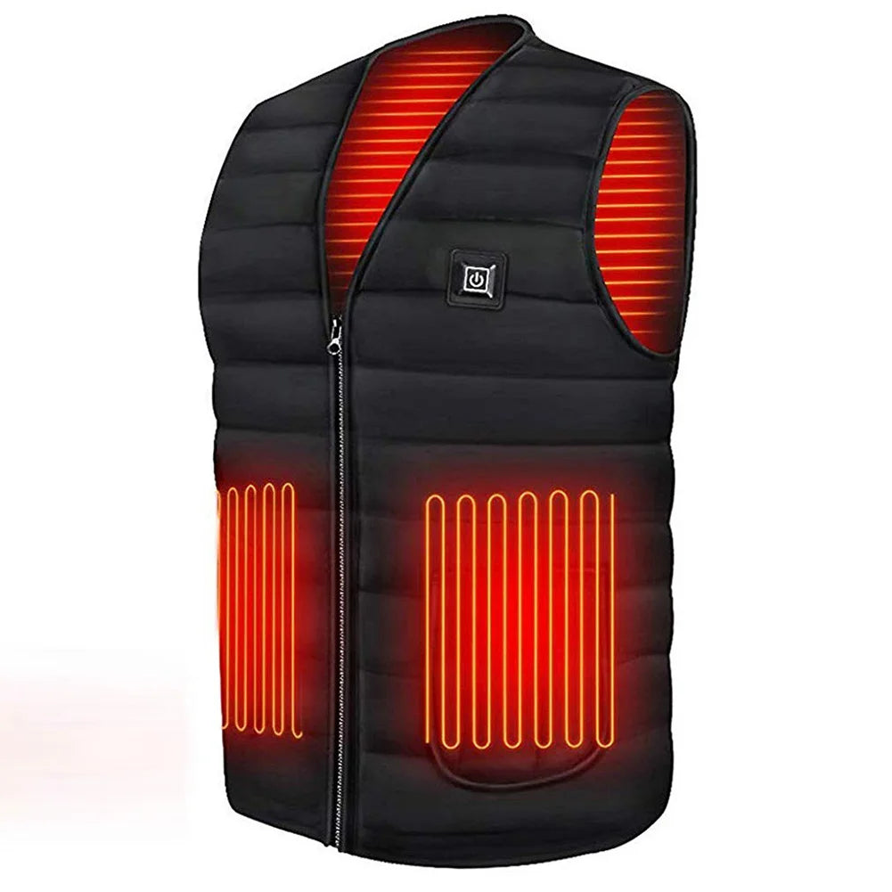 Unisex Heated Vest 9 Area Heating Thermal Jacket USB Electric Heating Vest Men Women Smart Headed Waistcoat for Outdoor Camping