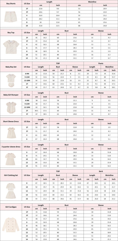 AS Linen Embroidery Collection 25SS Familly Match Clothing Set Girls Linen Dress Boy Shirt and Shorts