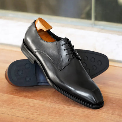 Men's Business Casual Shoes Distressed Wood Grain Square Toe Leather Derby Comfortable Office Wear Formal Dress Shoes Footwear