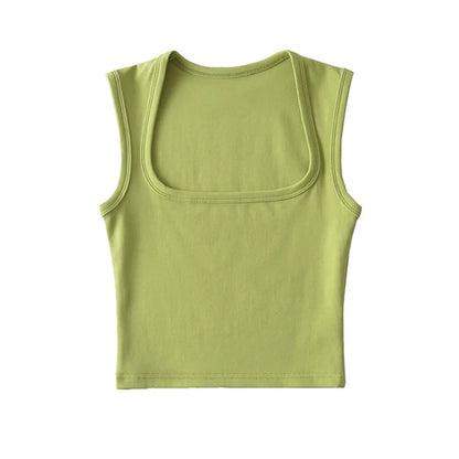 Deep Square Collar Vests 2023 Summer New Fashion Sexy Women's Crop Tops Sling Vest Camis