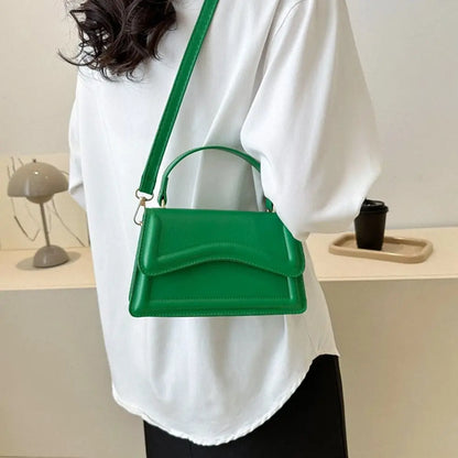 New Fashion Sling Shoulder Bag Trend PU Leather Messenger Handbags Solid Color Leisure Stylish Crossbody Bags For Women Girls
