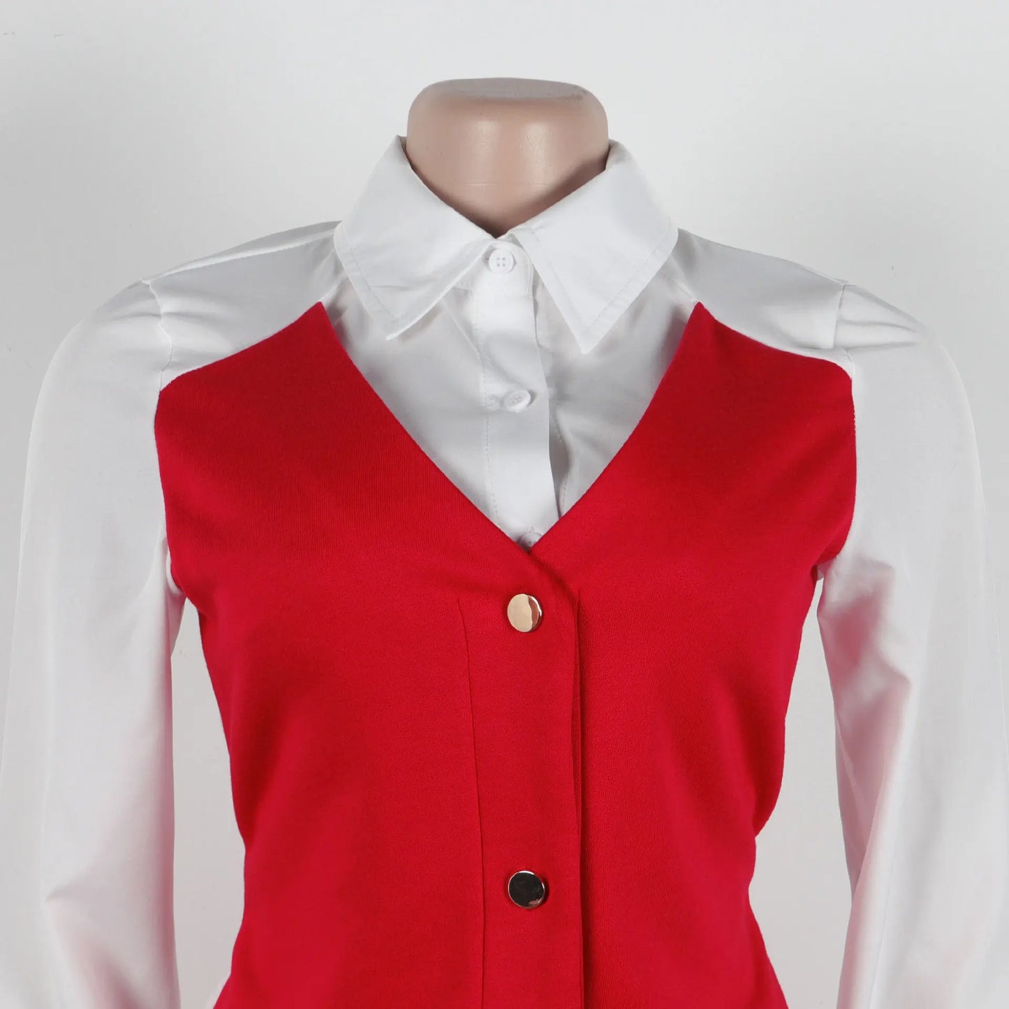 HLJ Elegant Lady Patchwork Shirts Two Piece Sets Women Lapel Long Sleeve Button Top And Pants Outfits Autumn OL 2pcs Clothing