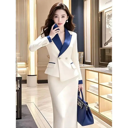 Autumn and winter high-end new women's small fragrance style suit jacket+half skirt fashion two-piece set