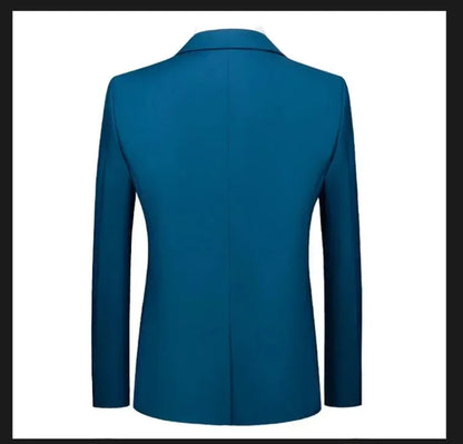 New Men Pure Colour Business Social Office Suit Slim Fit Jacket Fashion Simple Groom Wedding Tuxedo Dress Blazers Coats