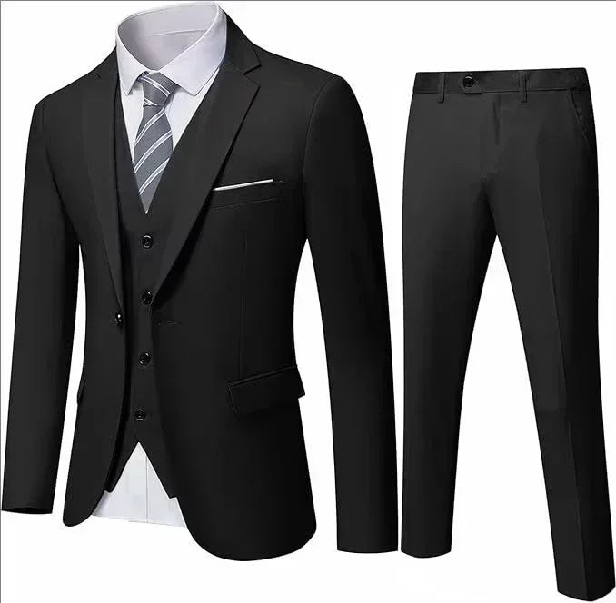 Suit For Men Elegant Wedding 3 Pieces 2 Sets Blazers Full Jackets Vest Pants Formal Fashion Luxury Coats 2025 Classic Costume
