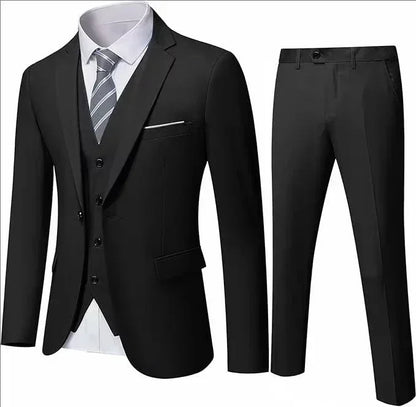 Suit For Men Elegant Wedding 3 Pieces 2 Sets Blazers Full Jackets Vest Pants Formal Fashion Luxury Coats 2025 Classic Costume